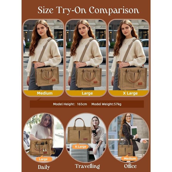 Fashionable Canvas Tote with Secure Zipper Perfect Tote for Teachers and Student - Picture 8 of 8